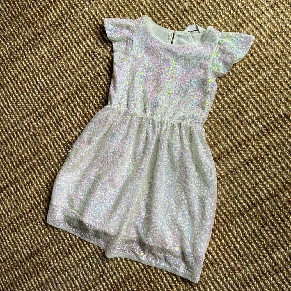 H&M white Iridescent Sequins Dress